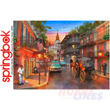 BOURBON STREET New Orleans 1000pc SPRINGBOK Jigsaw Puzzle Random Cut Super Deluxe