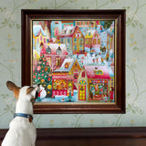 eeBoo HOLIDAY VILLAGE 1000 pc Square Jigsaw Puzzle Super Deluxe Christmas PZTHYV