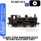 Class 5700 Pannier 8763 BR Black Early Crest - DCC Ready | Dapol | 7S-007-012