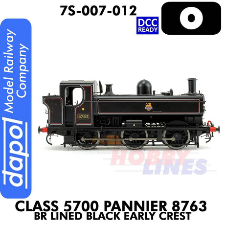 Class 5700 Pannier 8763 BR Black Early Crest - DCC Ready | Dapol | 7S-007-012