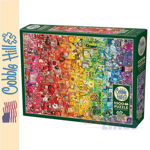 Colourful Rainbow COBBLE HILL 1000pc Shelly Davies jigsaw puzzle 40062