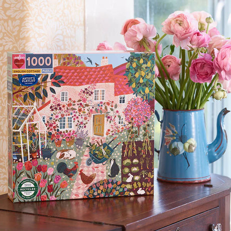 eeBoo ENGLISH COTTAGE 1000 pc Square Jigsaw Puzzle Super Deluxe PZTCGE