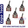 SWITCH SPST ON OFF 2 postion Miniature 5pk Model electronics EXPO A28010