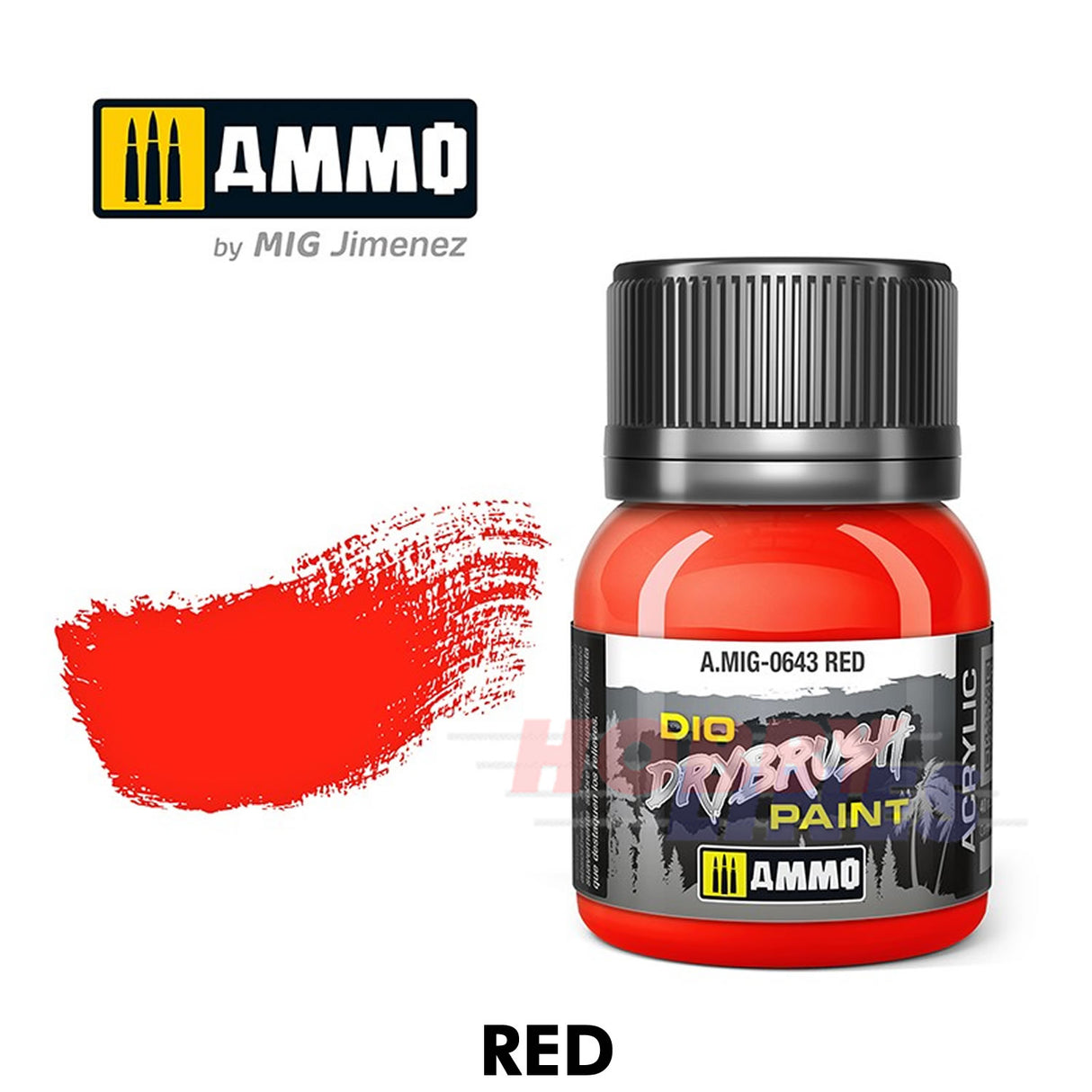 DIO Drybrush Paint - Red 40ml | Ammo by Mig Jimenez | MIG0643