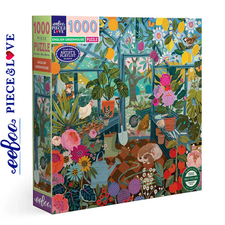 eeBoo ENGLISH GREENHOUSE 1000 pc Square Jigsaw Puzzle Super Deluxe PZTENG