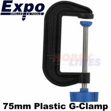 Load image into Gallery viewer, PLASTIC G-CLAMPS 3 sizes 25/50/75mm precise soft grip Expo Tools 71070
