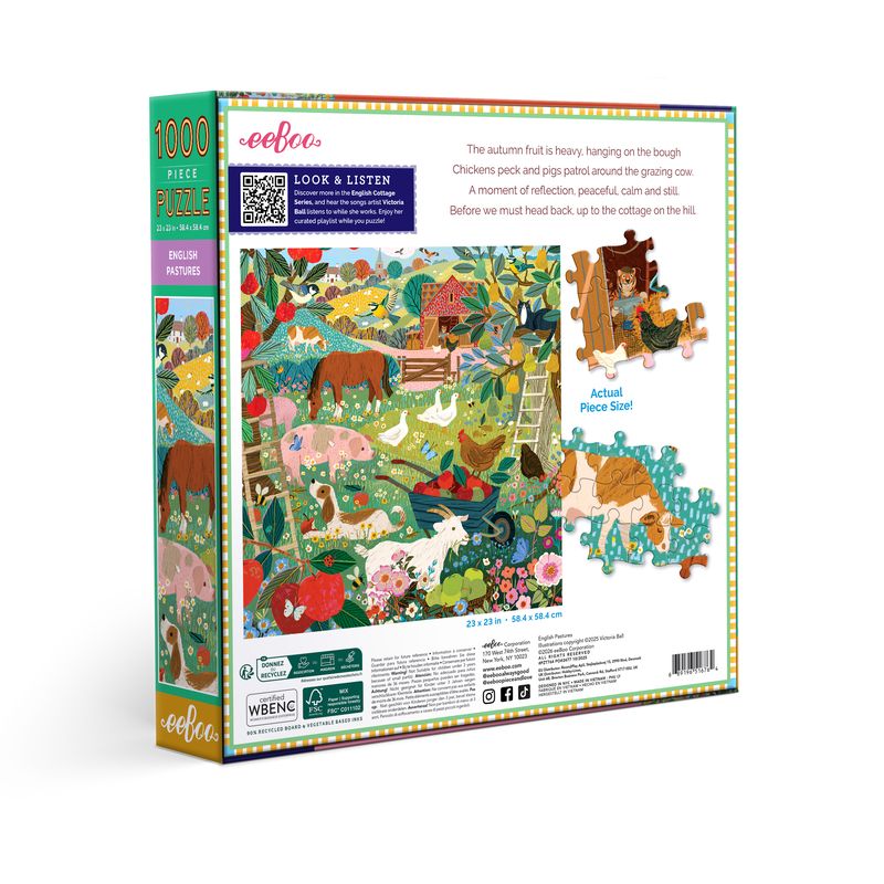 English Pastures 1000 Piece Puzzle | eeBoo | PZT764