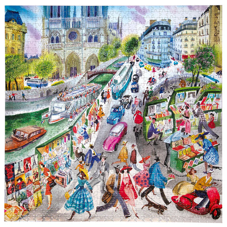 eeBoo PARIS BOOKSELLER 1000 pc Square Jigsaw Puzzle Super Deluxe PZTPBS