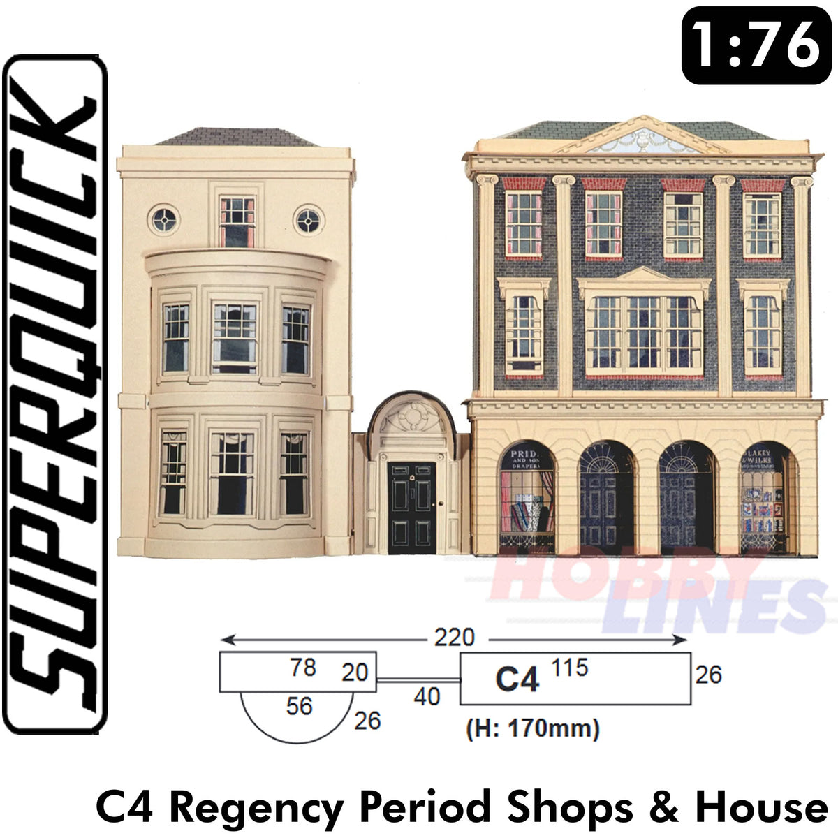 REGENCY SHOPS & HOUSE C4 1:72 OO HO Railways Building Series C C04 SuperQuick
