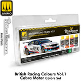 Cobra Motor British Racing Colours Vol1 Set 4x30ml Paint Brush Airbrush | Ammo by Mig Jimenez 
