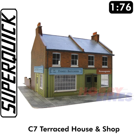 RED BRICK TERRACE CORNER C7 1:72 OO HO Railways Building Series C C07 SuperQuick