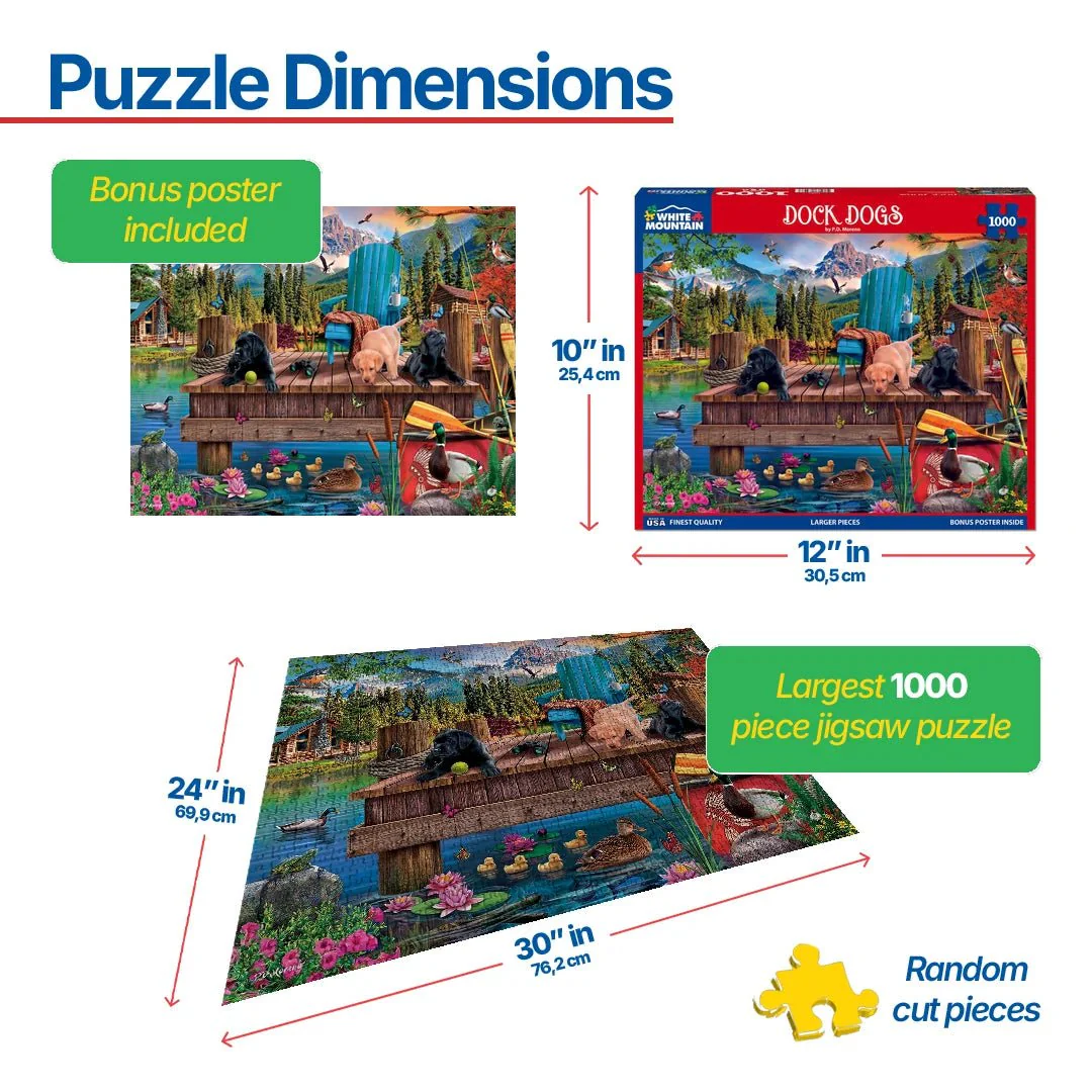 Dock Dogs - 1000pc Puzzle | White Mountain | 2045pz