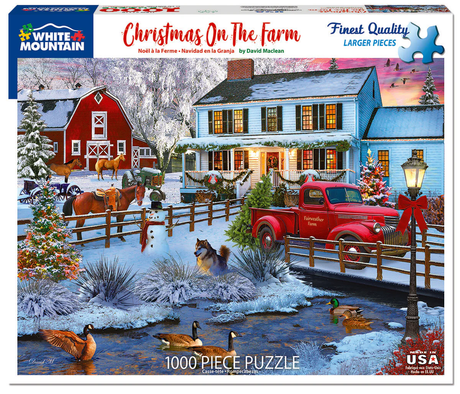 Christmas on the Farm - 1000pc Puzzle | White Mountain | 1716pz