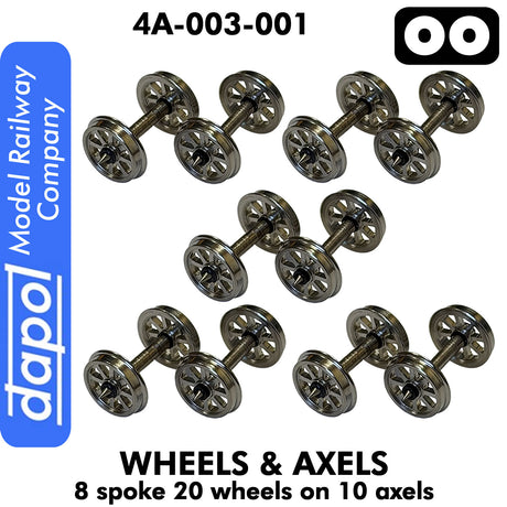 Wheels & Axels - 8 Spoke - 20 wheels on 10 axels  | Dapol | 4A-003-001