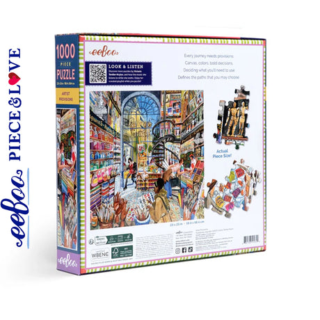 eeBoo ARTIST PROVISIONS 1000 pc Square Jigsaw Puzzle Super Deluxe Art Shop PZT123
