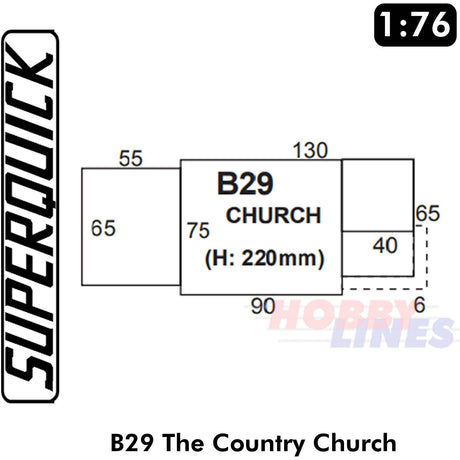 COUNTRY CHURCH 1:72 Scale OO HO Gauge Railways Building Series B B29 SuperQuick