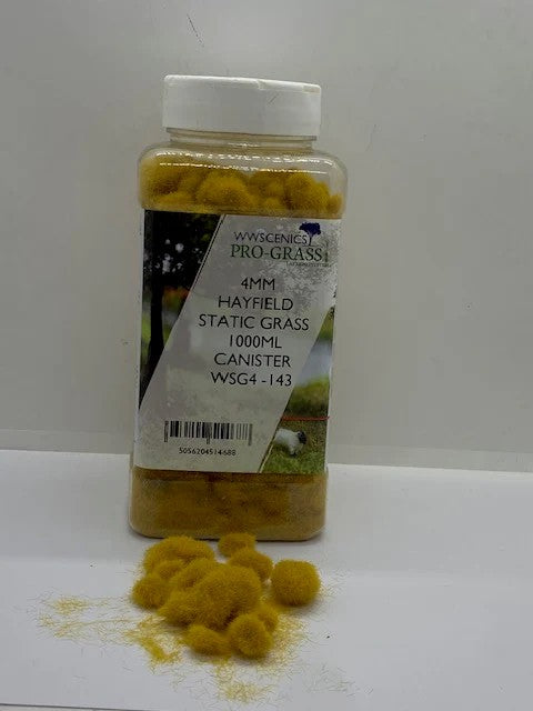 4mm Hayfield Static Grass - 1000ml Cannister | WW Scenics | WSG4-143