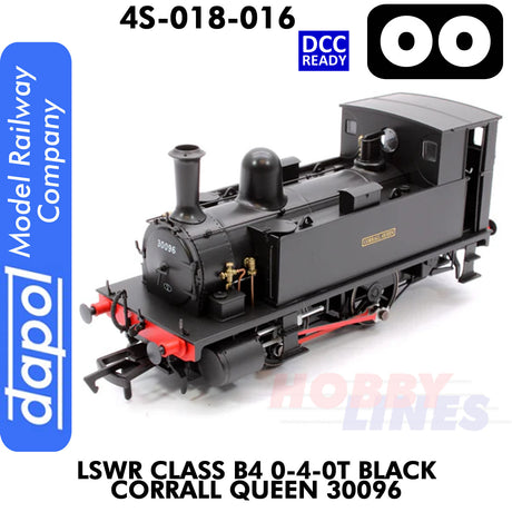 LSWR Class B4 0-4-0T Black Corrall Queen 30096 - DCC Ready  | Dapol | 4S-0018-016