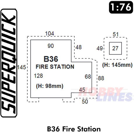 COUNTRY FIRE STATION 1:72 OO HO Gauge Railways Building Series B B36 SuperQuick