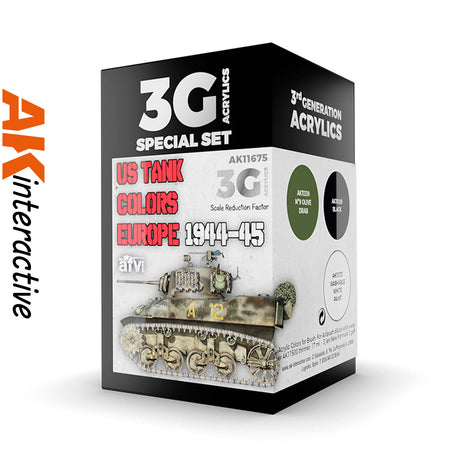 3G Special Set - US Tank Colours - Europe 1944-45 - 3 x 17ml Acrylic Paint | AK interactive | AK11675