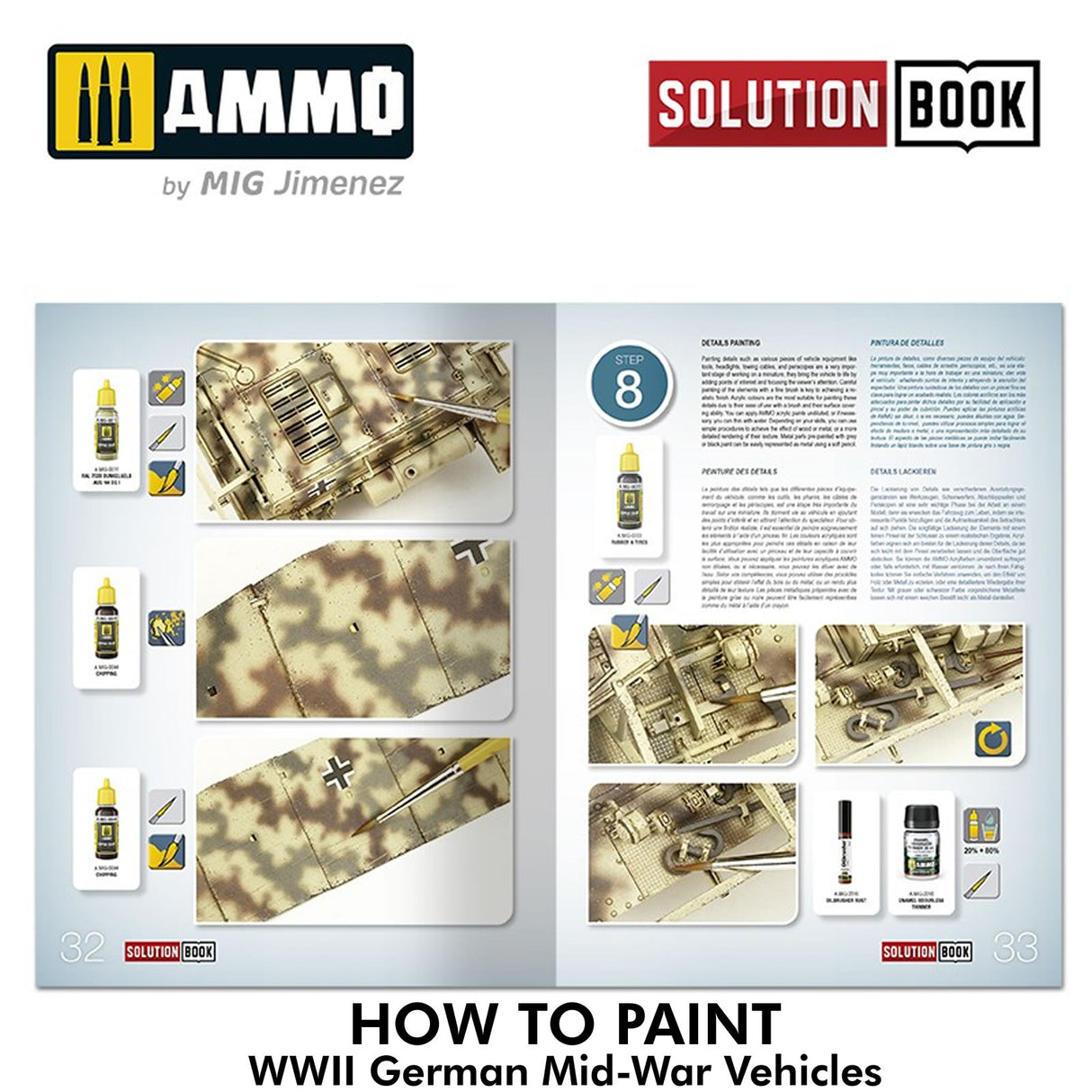 Solution Book 21 - How to Paint WWII German Mid-War Vehicles | Ammo by Mig Jimenez | MIG6527