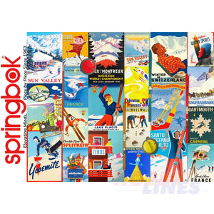 NOSTALGIC WINTER 1000 pc Ski sports SPRINGBOK Jigsaw Puzzle Random Cut Super Deluxe