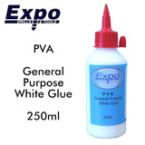 PVA Wood Glue General Purpose 250ml Hard/Soft Wood, Paper etc Expo Tools 47030