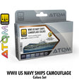 ATOM WWII US Navy Ships Camouflage colors Set - 6 20ml Acrylic Paint | Ammo by Mig Jimenez ATOM20603