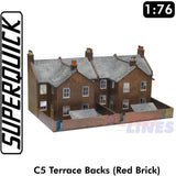 RED BRICK TERRACE BACKS C5 1:72 OO HO Railway Building Series C C05 SuperQuick