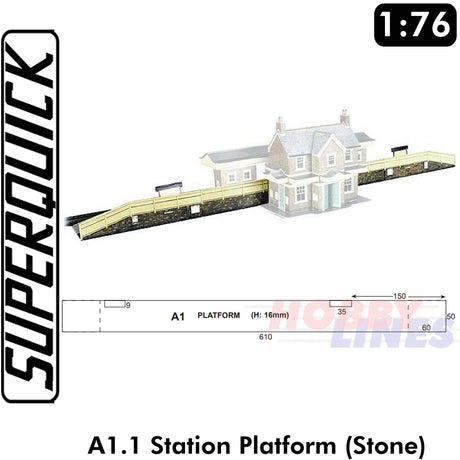 STATION PLATFORM A1 1:72 OO HO Gauge Railways Building Series A A01 SUPERQUICK