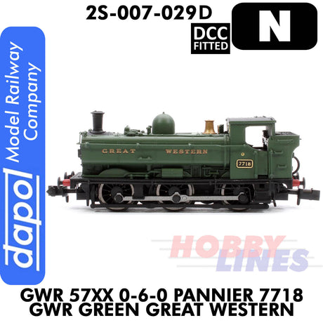 Great Western Railway - 57XX 0-6-0 Pannier 7718 Green Great Western - DCC Fitted | Dapol | 2S-007-029D