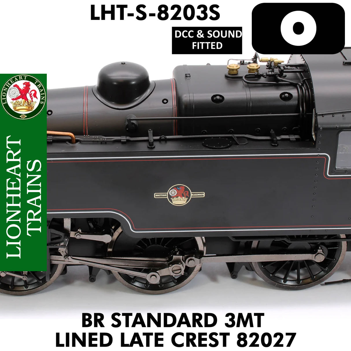 Lionheart Trains - BR 3MT LINED LATE CREST 82027  DCC&Sound 1:43.5 OO | Dapol | LHT-S-8203S