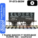 7 Plank Wagon 9' Wheelbase Elders 466 - Weathered | Dapol | 7F-073-002W