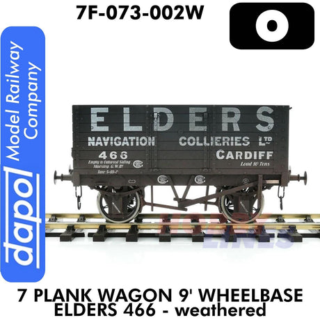 7 Plank Wagon 9' Wheelbase Elders 466 - Weathered | Dapol | 7F-073-002W