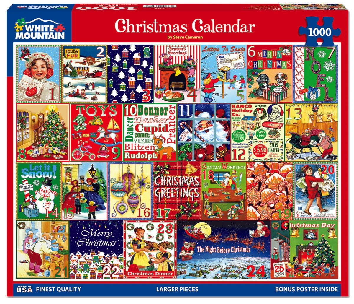 Christmas Calendar - 1000pc Puzzle | White Mountain | 1632pz