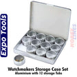 Watchmakers Storage Case Set - Aluminium with 12 storage Tubs  | Expo Tools | 18883
