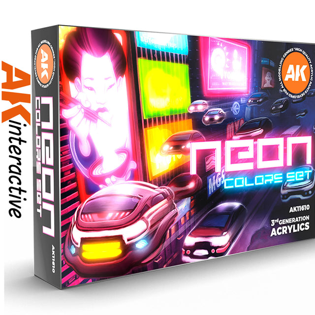 Neon Colours Set - 3G Acrylic Paint x 6  | AK interactive | AK11610