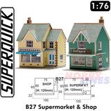 SUPERMARKET & SHOP 1:72 OO HO Gauge Railways Building Series B B27 SuperQuick