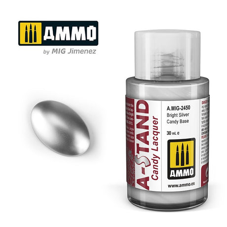 A-Stand - Bright Silver Candy Base - 30ml Bottle | Ammo by Mig Jimenez | MIG2450