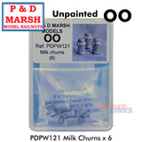 Milk Churns x 6 - Unpainted | P&D Marsh | PW121