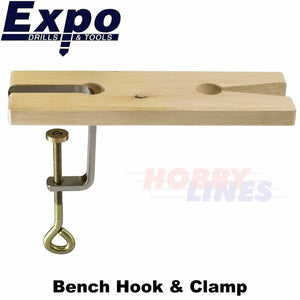 BENCH HOOK with CLAMP table extension use Piercing & Fret Saws Expo Tools 76001