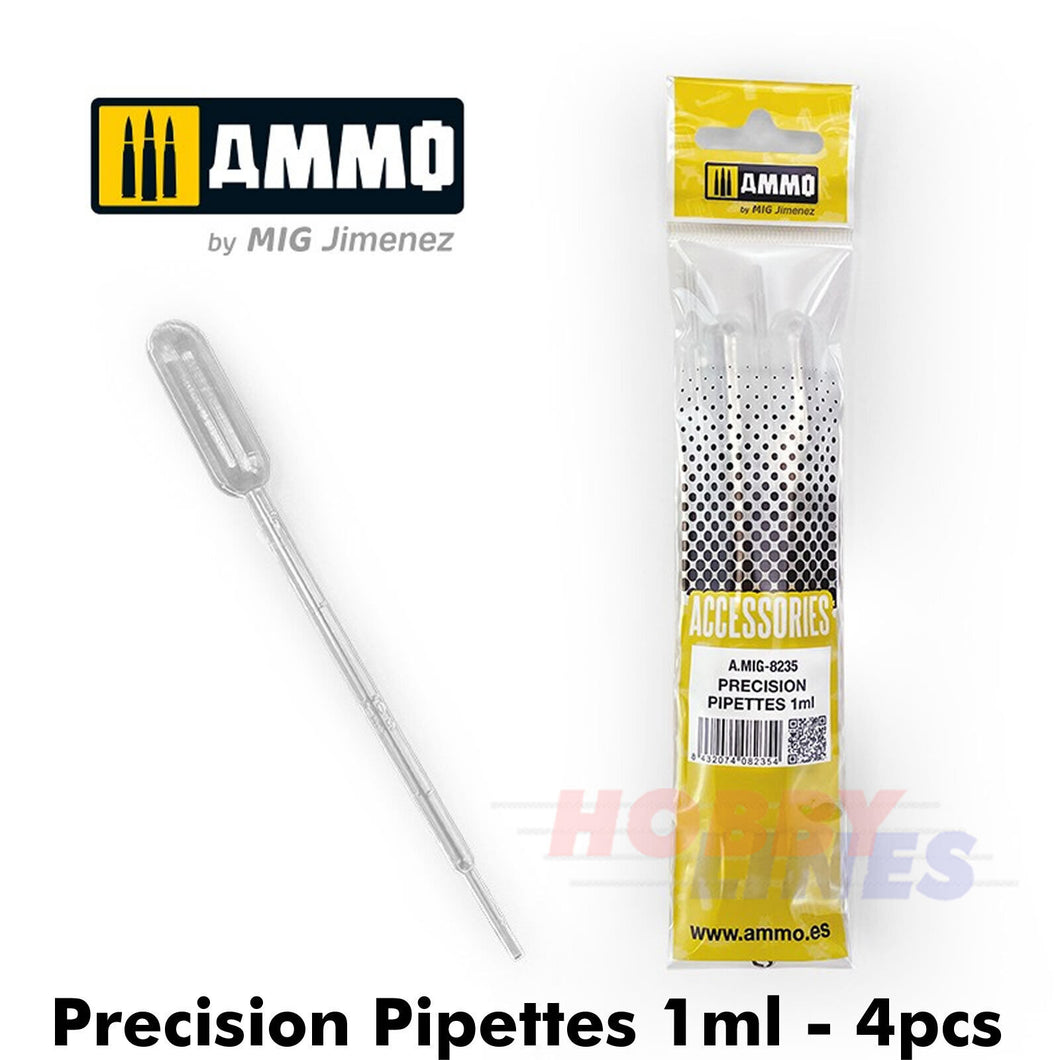 PIPETTES Small 1ml - Large 3ml reuseable 4 pack AMMO Mig Jimenez MIG8234