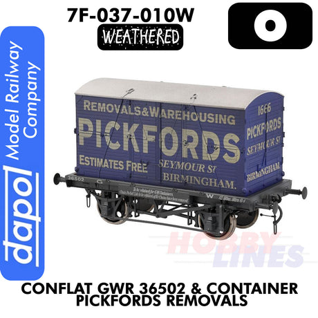 Conflat GWR 36502 & Container Pickfords - Weathered -Wagon | Dapol | 7F-037-010W