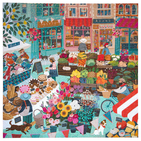 eeBoo ENGLISH GREEN MARKET 1000 pc Square Jigsaw Puzzle Super Deluxe PZTEGM