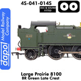 LARGE PRAIRIE 8100 BR Late Crest Steam Locomotive DCC & Sound |  Dapol | 4S-041-014S