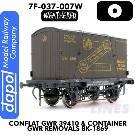 Conflat GWR 39410 & Container GWR Removals BK-1869 - Wagon | Dapol |7F-037-007W