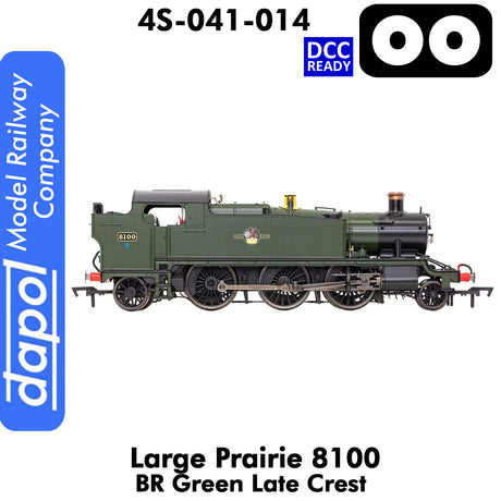LARGE PRAIRIE 8100 BR Late Crest Steam Locomotive DCC Ready | Dapol | 4S-041-014