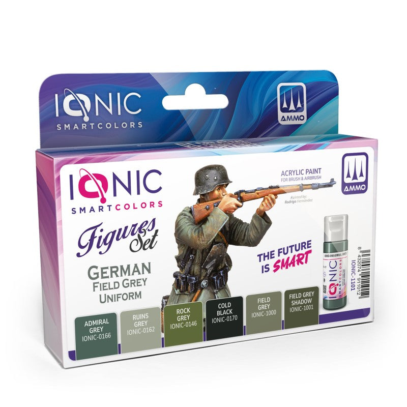 Acrylic Paint Set - WWII German Field Grey Uniform Set - 6 x 20ml | IONIC | IONIC1101