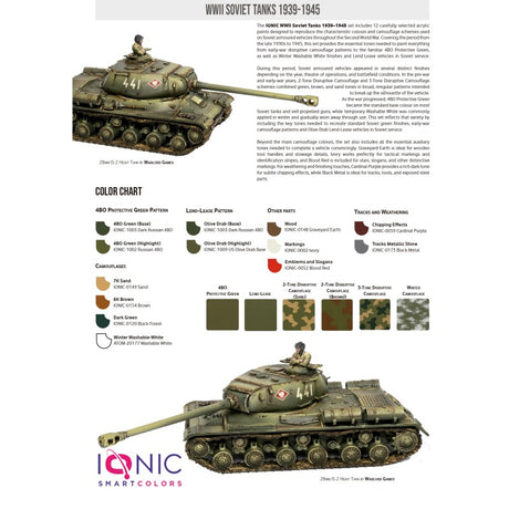 Acrylic Paint Set - WWII Soviet Tanks 1939 – 1945 - 12 x 20ml | IONIC | IONIC1217