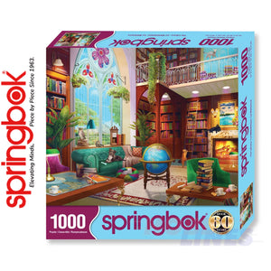 THE LIBRARY 1000 piece SPRINGBOK Jigsaw Puzzle Random Cut Super Deluxe